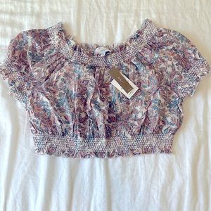 NWT Liberty Art Fabrics for J.Crew Women's Size XL Short Sleeve Blouse